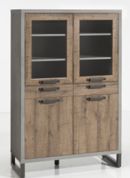 [COM-CL4765K67206] Vaisselier LAFABRICA 4 portes 2 tiroirs Wengé Bois L110xP45xH170cm