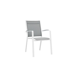 [GAR-COSMCTX859D-GR] COSMO Fauteuil aluminium Blanc tissu Gris anthracite