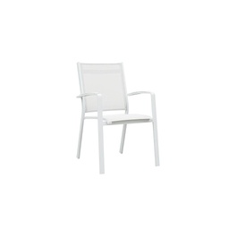 [GAR-COSMCTX859D-WH] COSMO Fauteuil aluminium Blanc tissu Blanc
